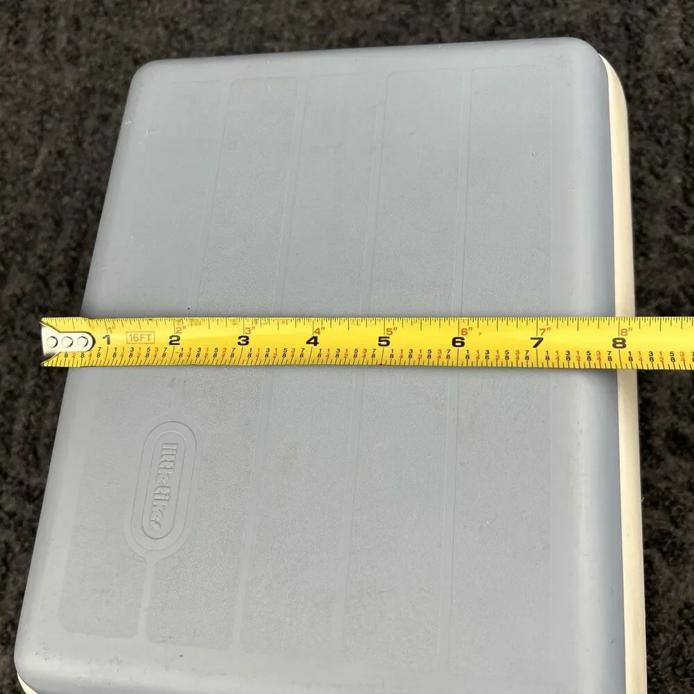 Vintage 1985 Little Tikes Tykes Step Stool Blue & White USA Made 11.5"x9.5"x7.5" - Picture 13 of 13